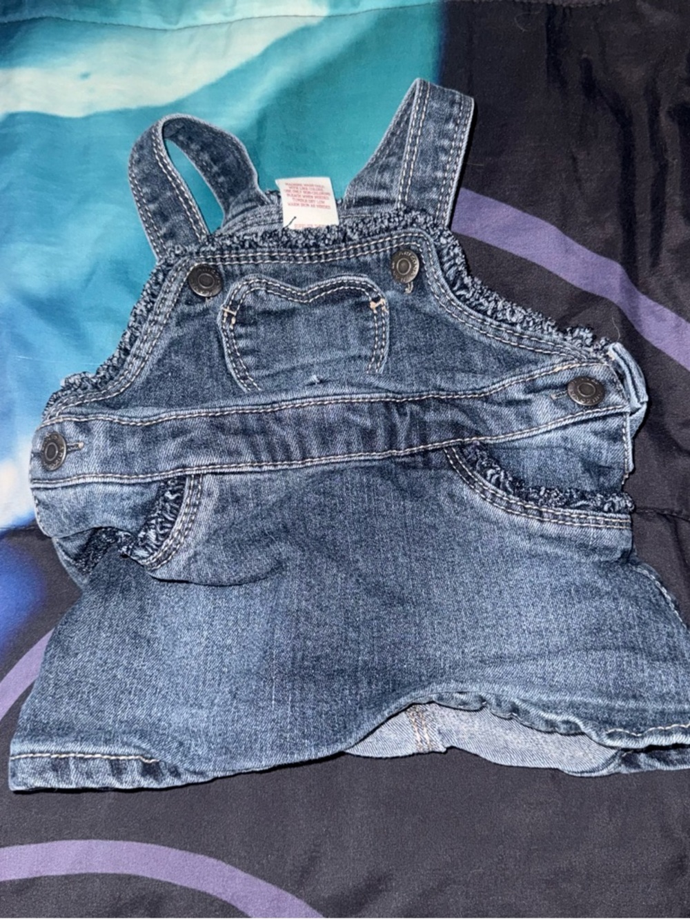 Vintage Arizona Jean Company Girls' Denim Overall Skirt - Blue